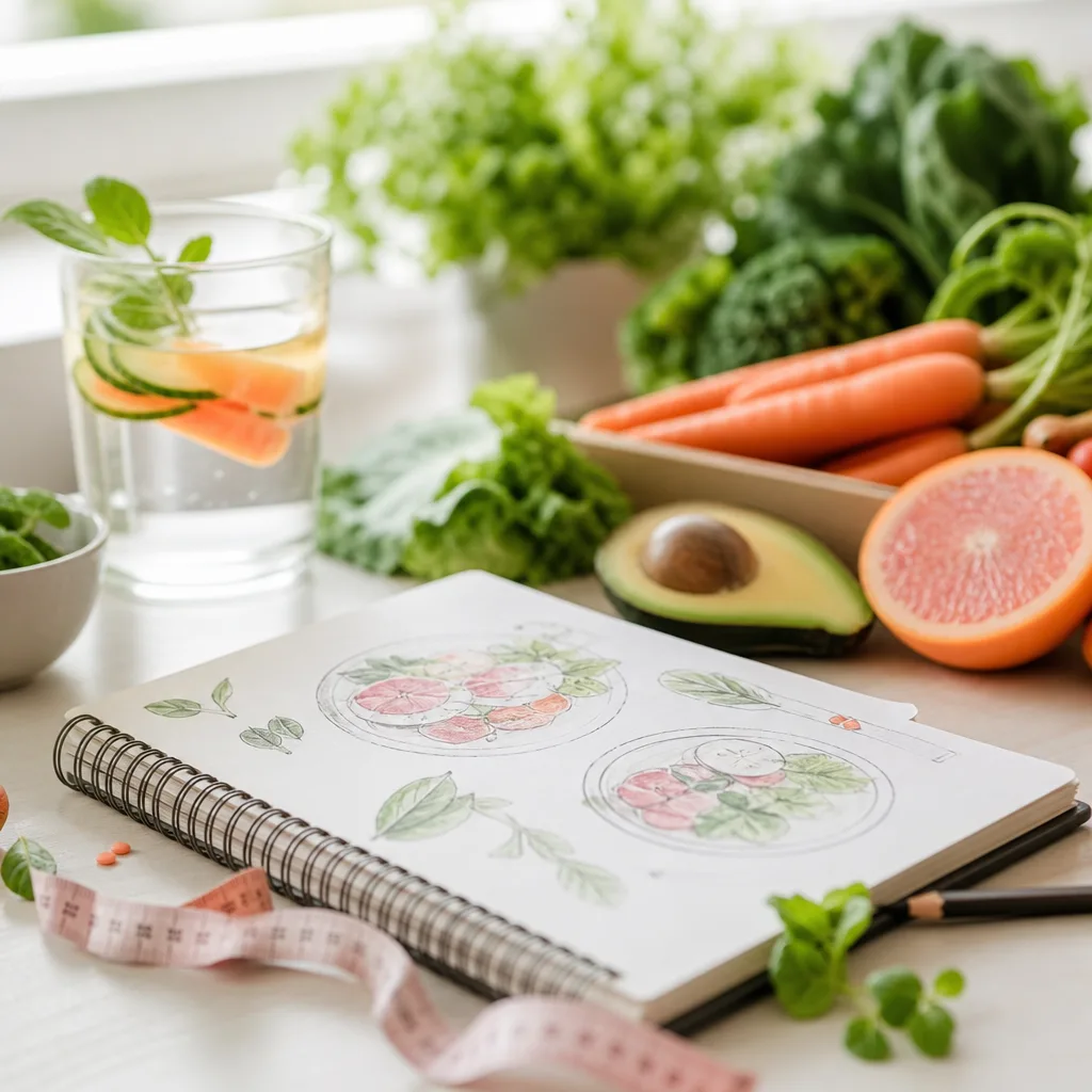 Planificación alimentaria con ingredientes frescos